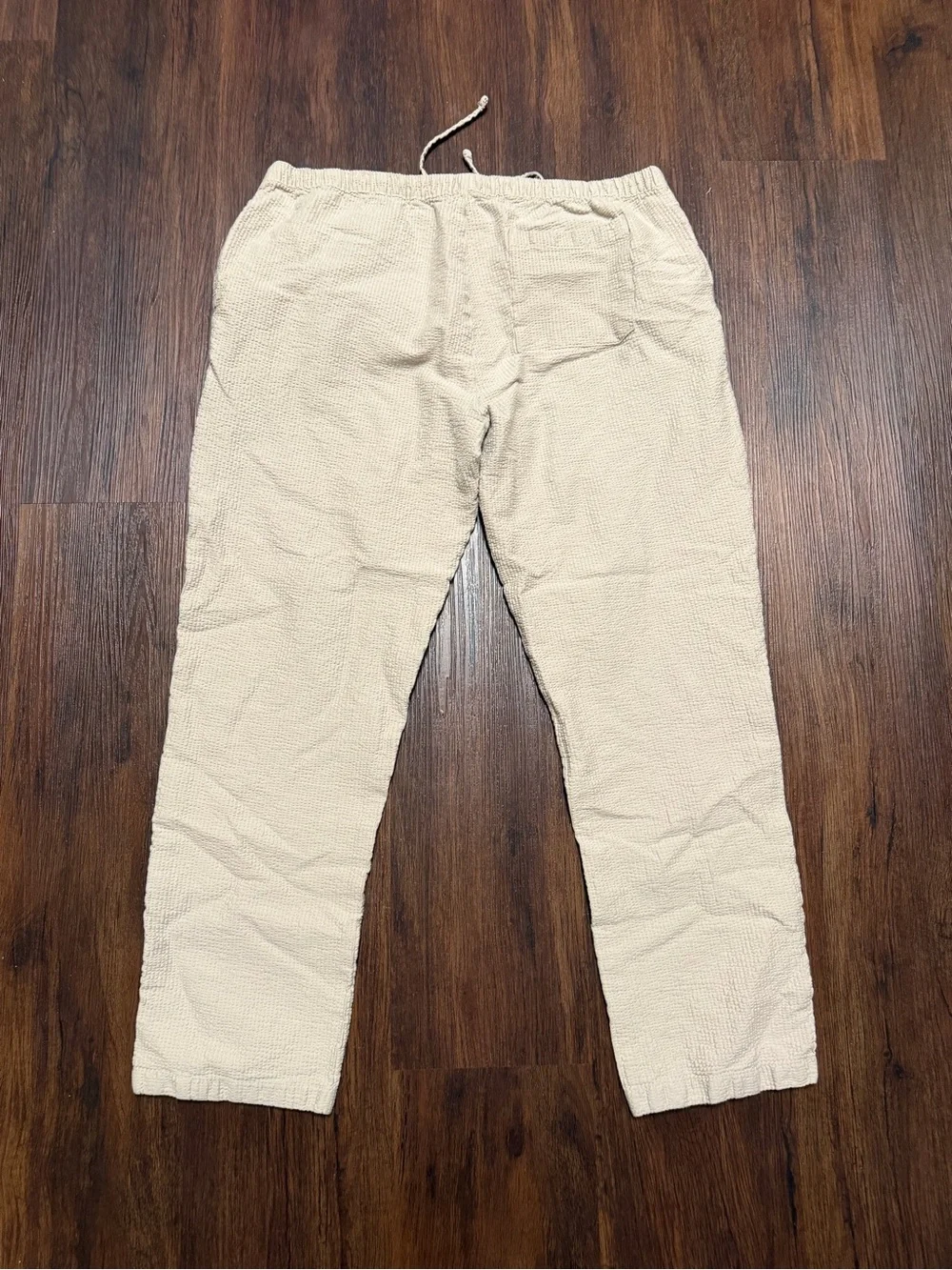 Onia Textured Cotten Blend Pull On Pants- Resort Wear Casual